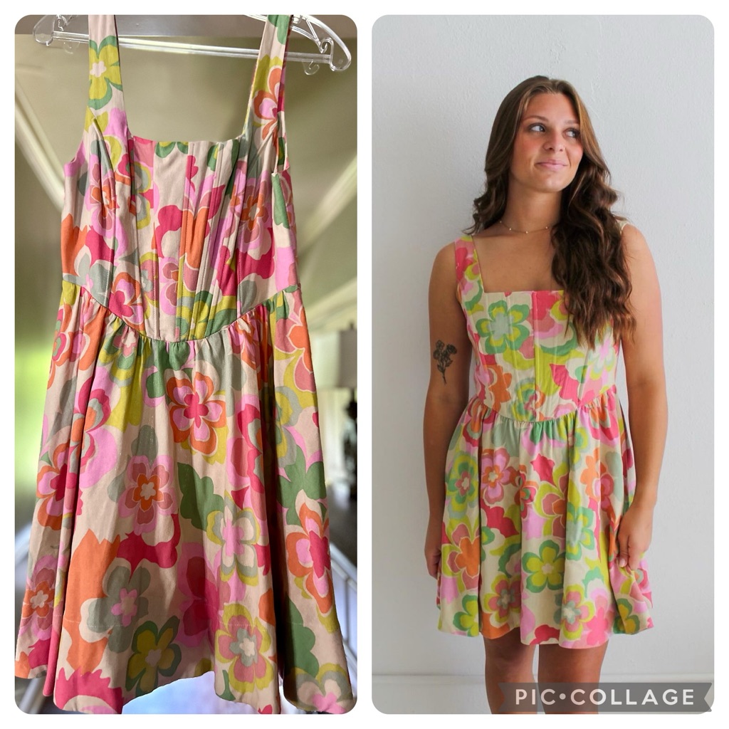 Super Floral Linen Dress